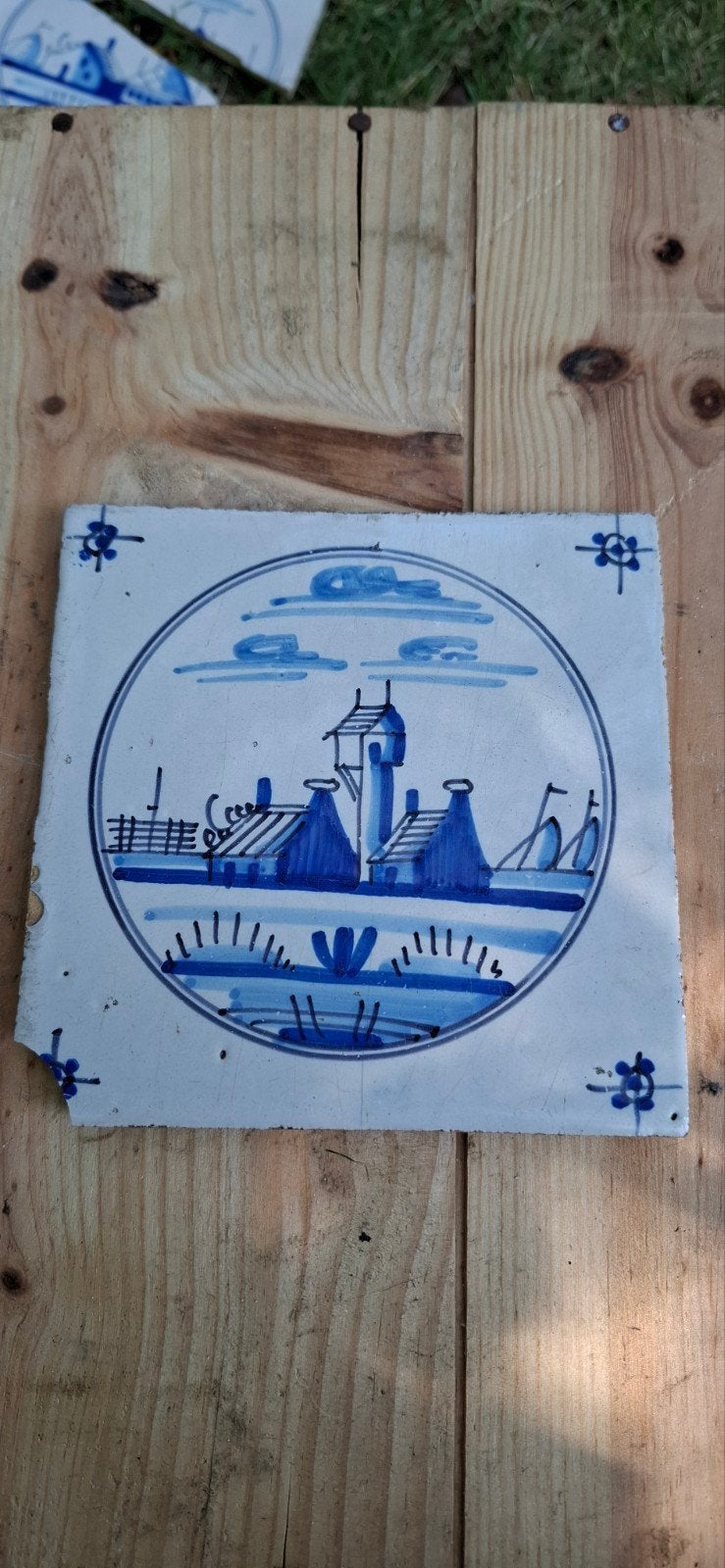 8 antieke tegel Makkum of Harlingen rond 1850, Ophalen of Verzenden