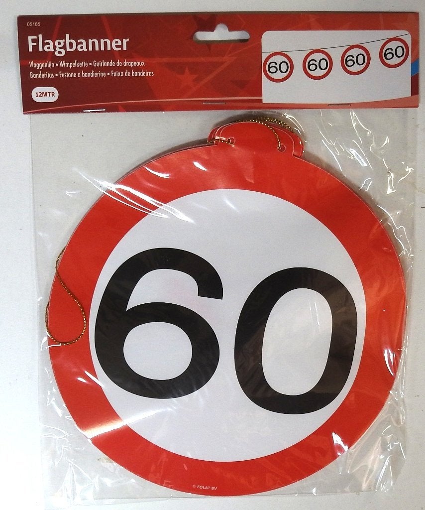 vlaggenlijn 60 jaar, Ophalen of Verzenden, Nieuw, Versiering, Verjaardag