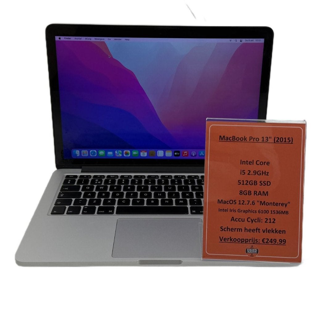 MacBook Pro 2015 13inch | Intel Core i5 512GB SSD 8GB RAM |, Computers en Software, MacBook Pro, Gebruikt, 2 tot 3 Ghz, Qwerty