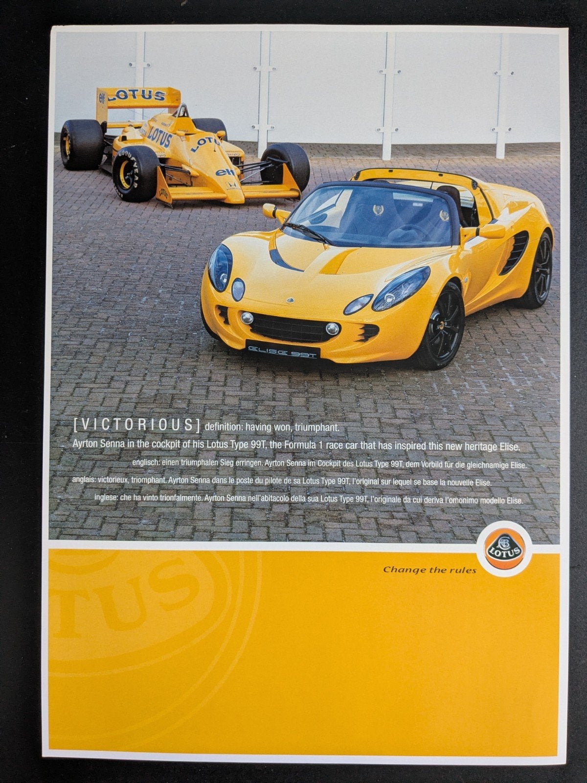 Leaflet A4 LOTUS Elise Type 99T, Ophalen of Verzenden, Zo goed als nieuw, Overige merken