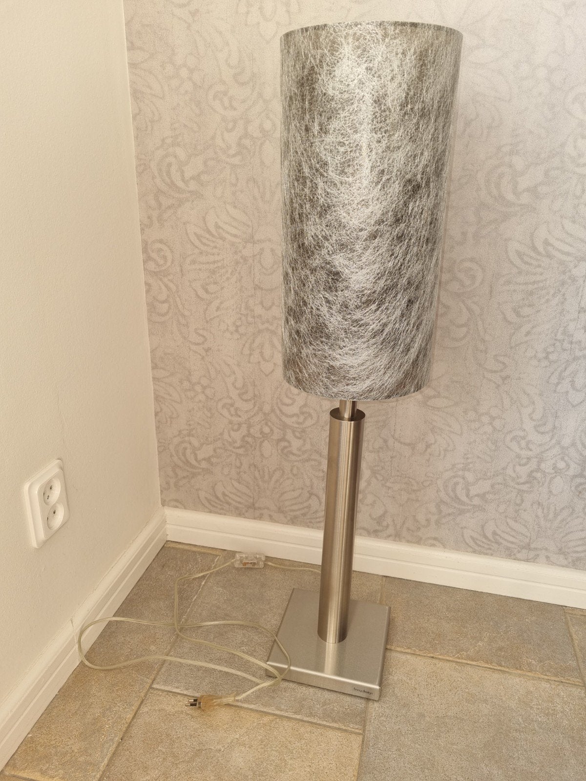 Bony Design Vloerlamp met Zilveren Kap - Zo goed als nieuw, Metaal, Overige merken, Zo goed als nieuw, Zilver