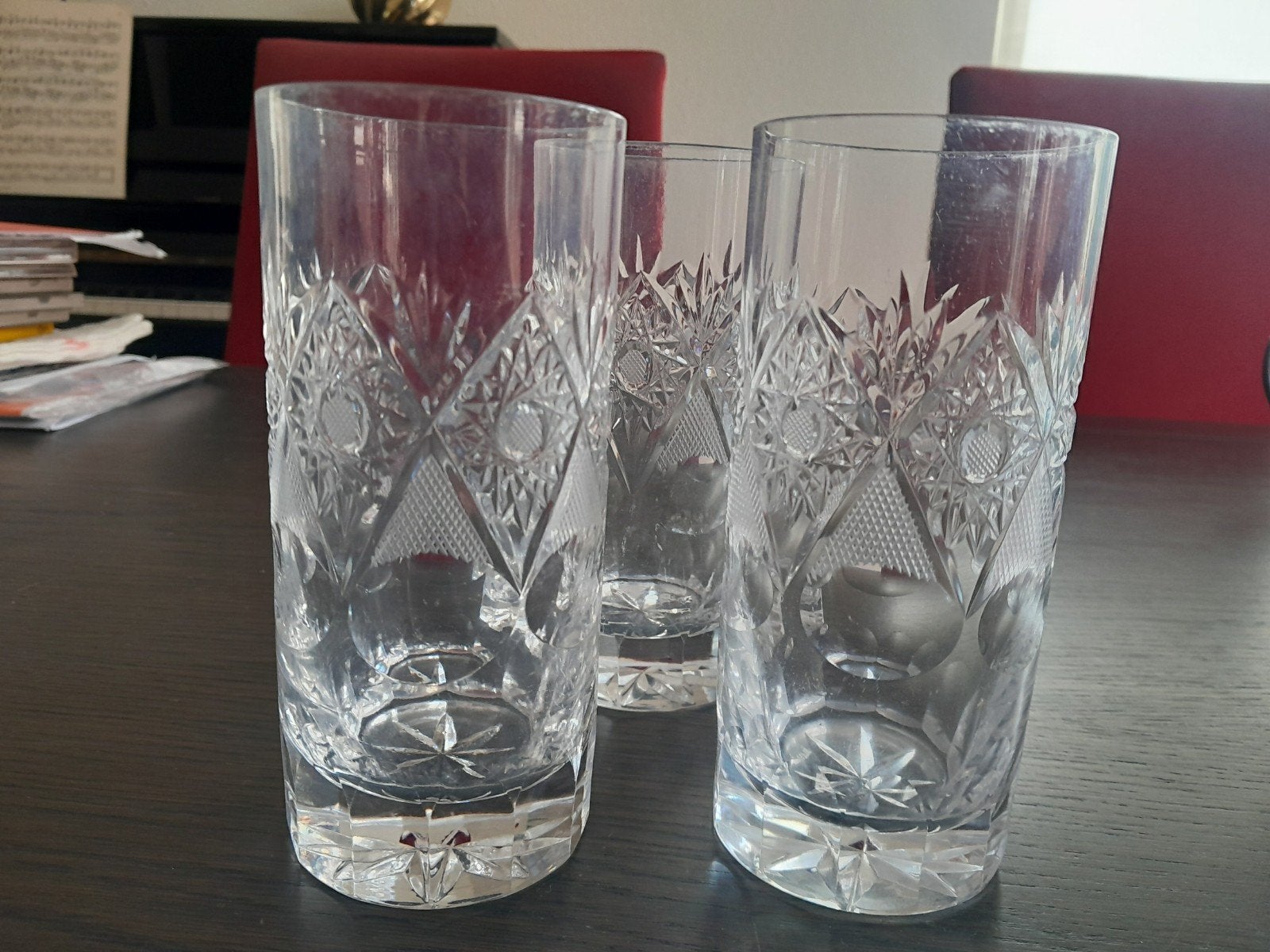 Vintage kristallen longdrinkglazen, Antiek en Kunst, Ophalen of Verzenden