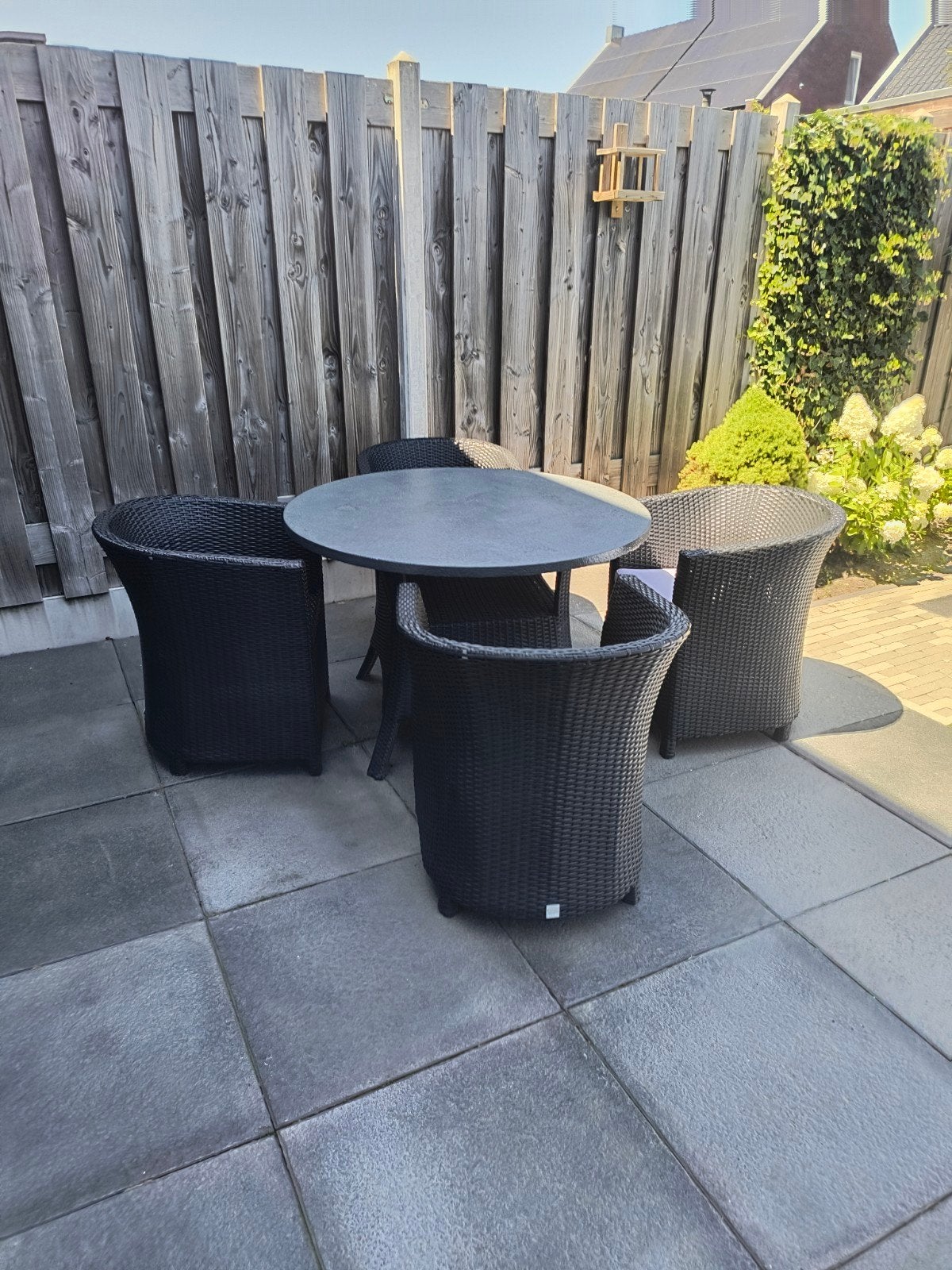 Garden impression Tuinset met 4 Stoelen en Ronde Tafel, Tuin en Terras, Ophalen, 4 zitplaatsen, Gebruikt, Wicker