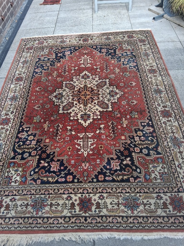 vintage vloerkleed 200 x 270, Ophalen, Gebruikt, Heriz - Persia, 200 cm of meer