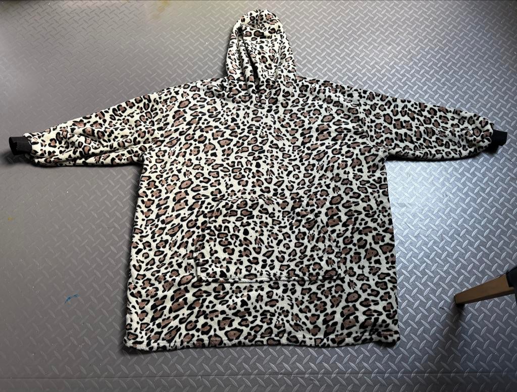 Comfortabele Deken Hoodie met Luipaardprint, Ophalen of Verzenden, Gebruikt, Beige, Overige vormen