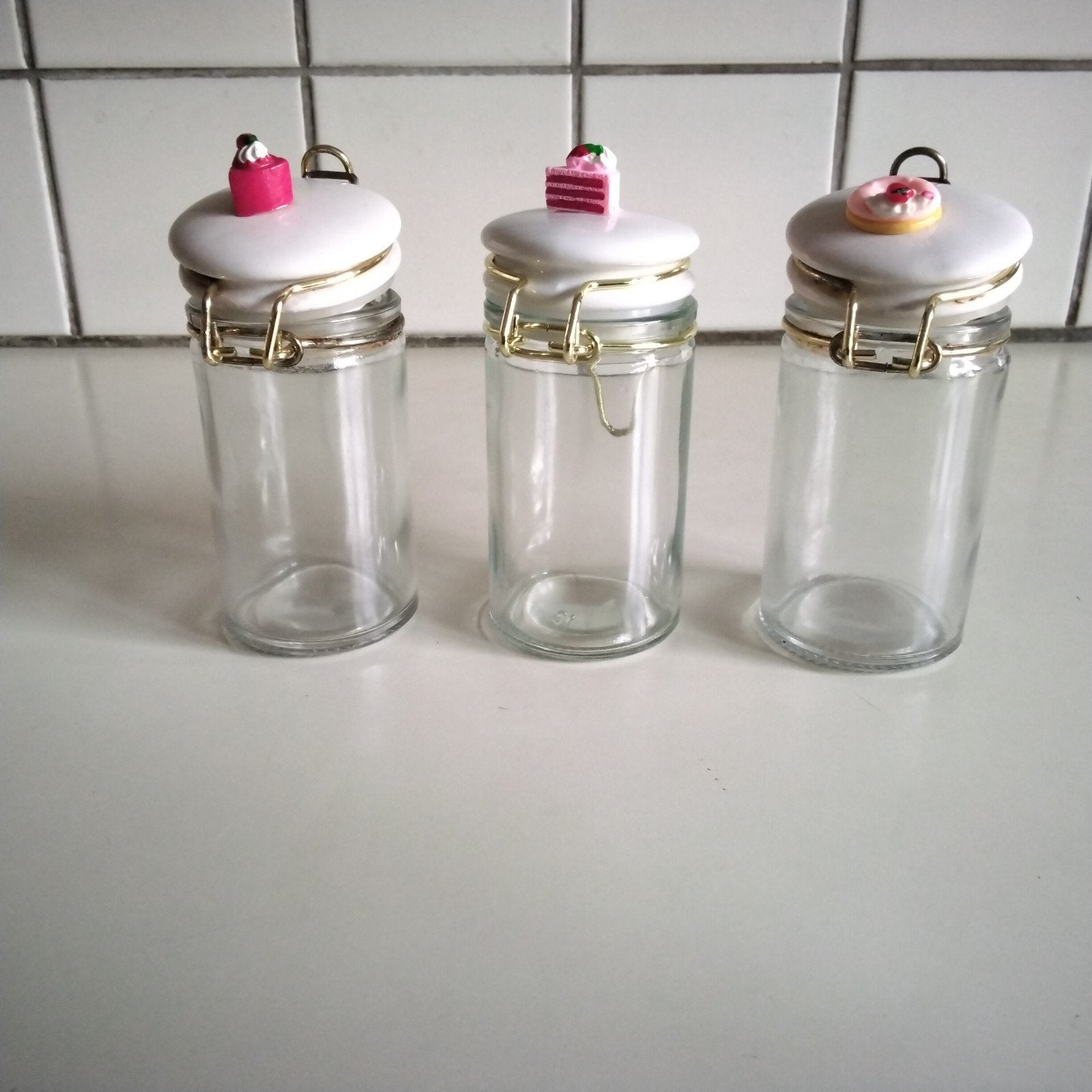 3 leuke weckpotjes voor bv kruiden, spikkels., Ophalen of Verzenden