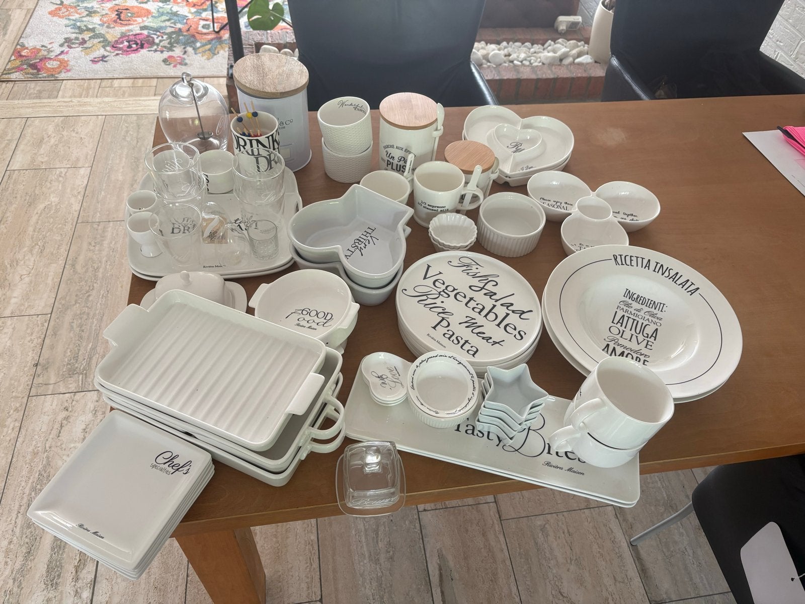 Grote collectie Riviera Maison servies en accessoires, Ophalen, Gebruikt, Overige merken, Keramiek