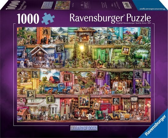 Ravensburger - The Library of Dogs - 1000 stukjes, Ophalen of Verzenden, 500 t/m 1500 stukjes, Nieuw, Legpuzzel