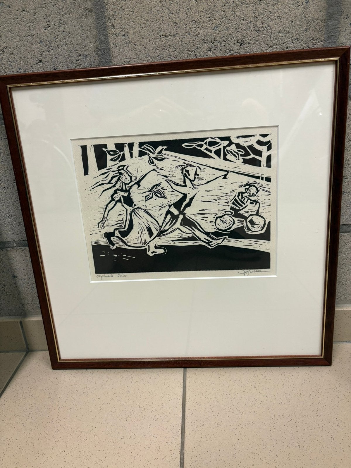 Originele Linosnede Agy Claessen (1945) - Ingelijst (1999), Ophalen of Verzenden