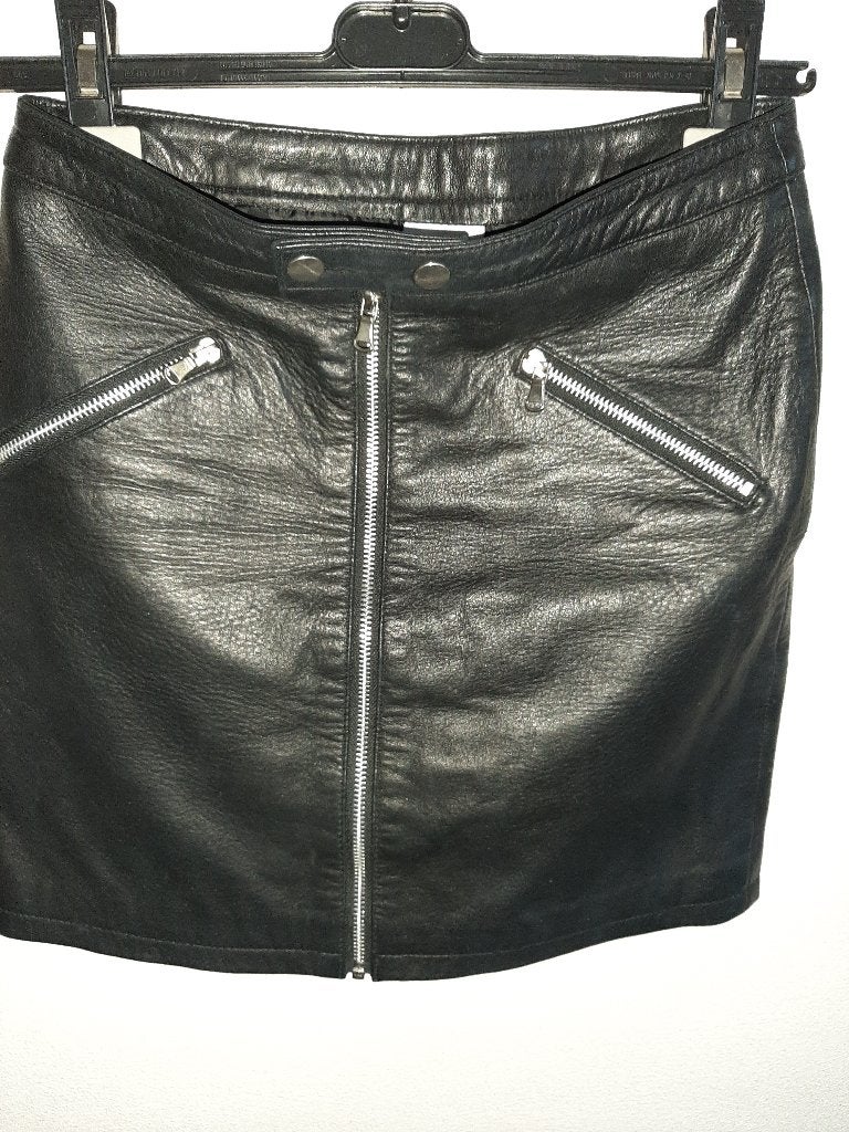 Pure White Zwarte Kunstleren Rok Maat XS Z.G.A.N., Zwart, Ophalen of Verzenden, Zo goed als nieuw, Maat 34 (XS) of kleiner