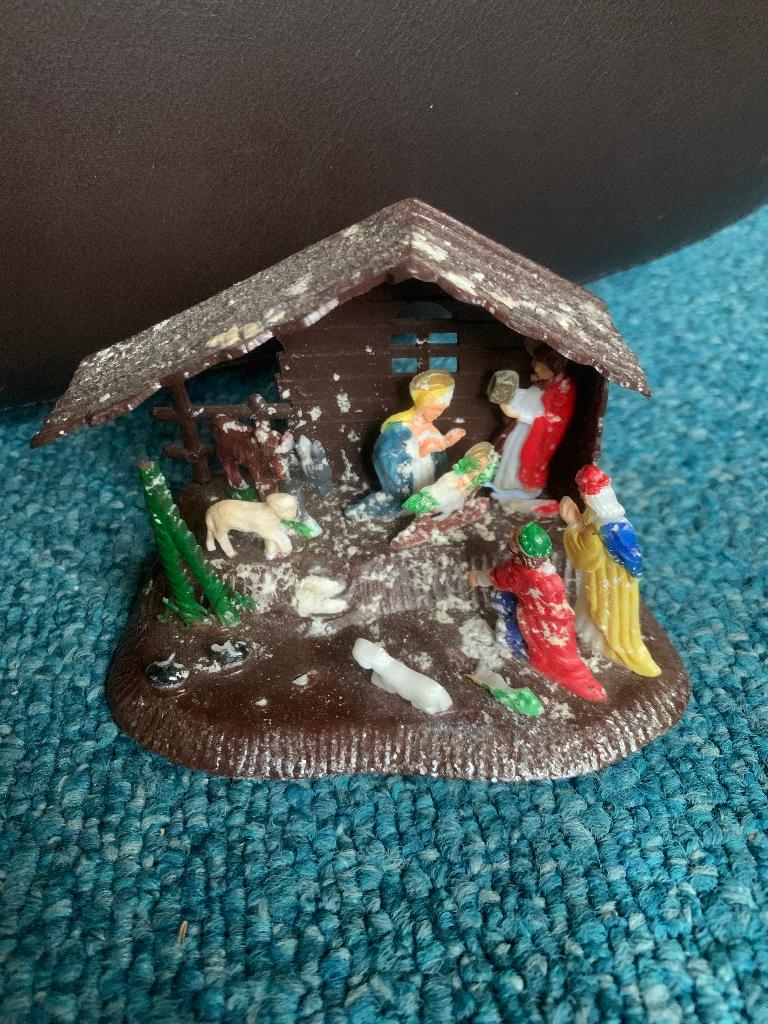 Vintage Kleine Kerststalletjes plastic - hong kong, Diversen, Kerst, Ophalen of Verzenden, Gebruikt