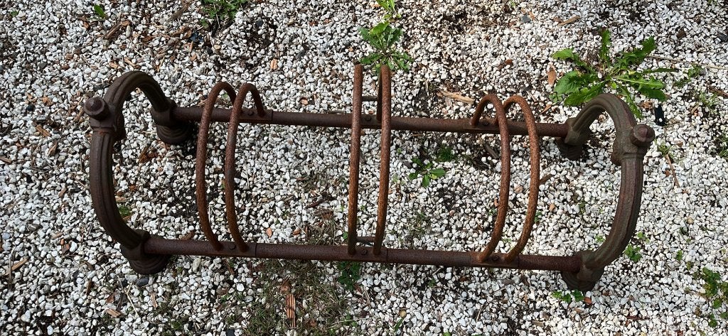 Antiek gietijzeren fietsenrek - Vintage fietsenstalling, Ophalen, Gebruikt