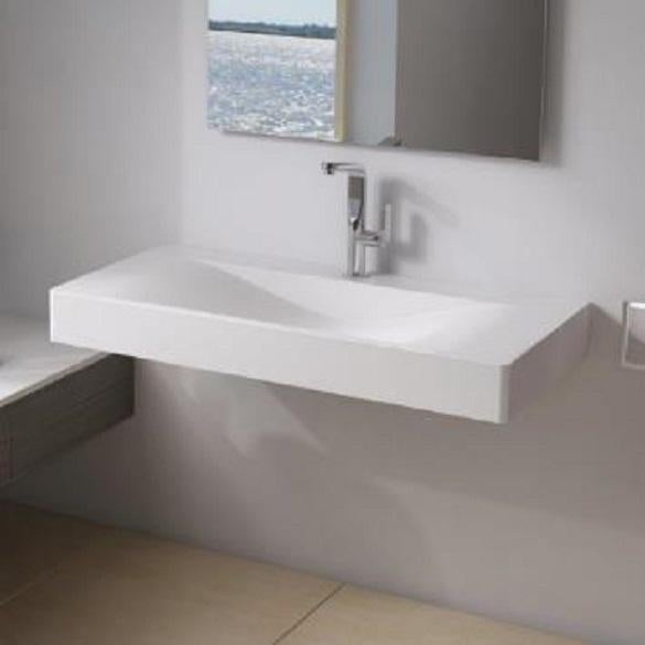 WF Wave Solid Surface Wastafel 100 cm. Nieuw -50% OFF!!!, Ophalen, Nieuw, Wit