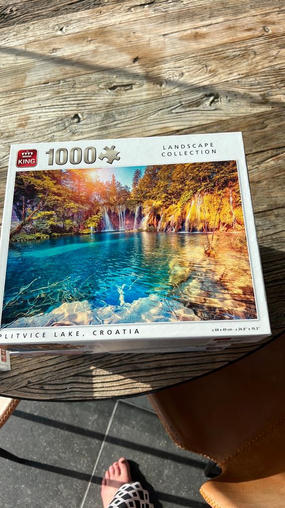King, Puzzel 100 stuks Plitvice lake, croatie, Ophalen of Verzenden, 500 t/m 1500 stukjes, Zo goed als nieuw