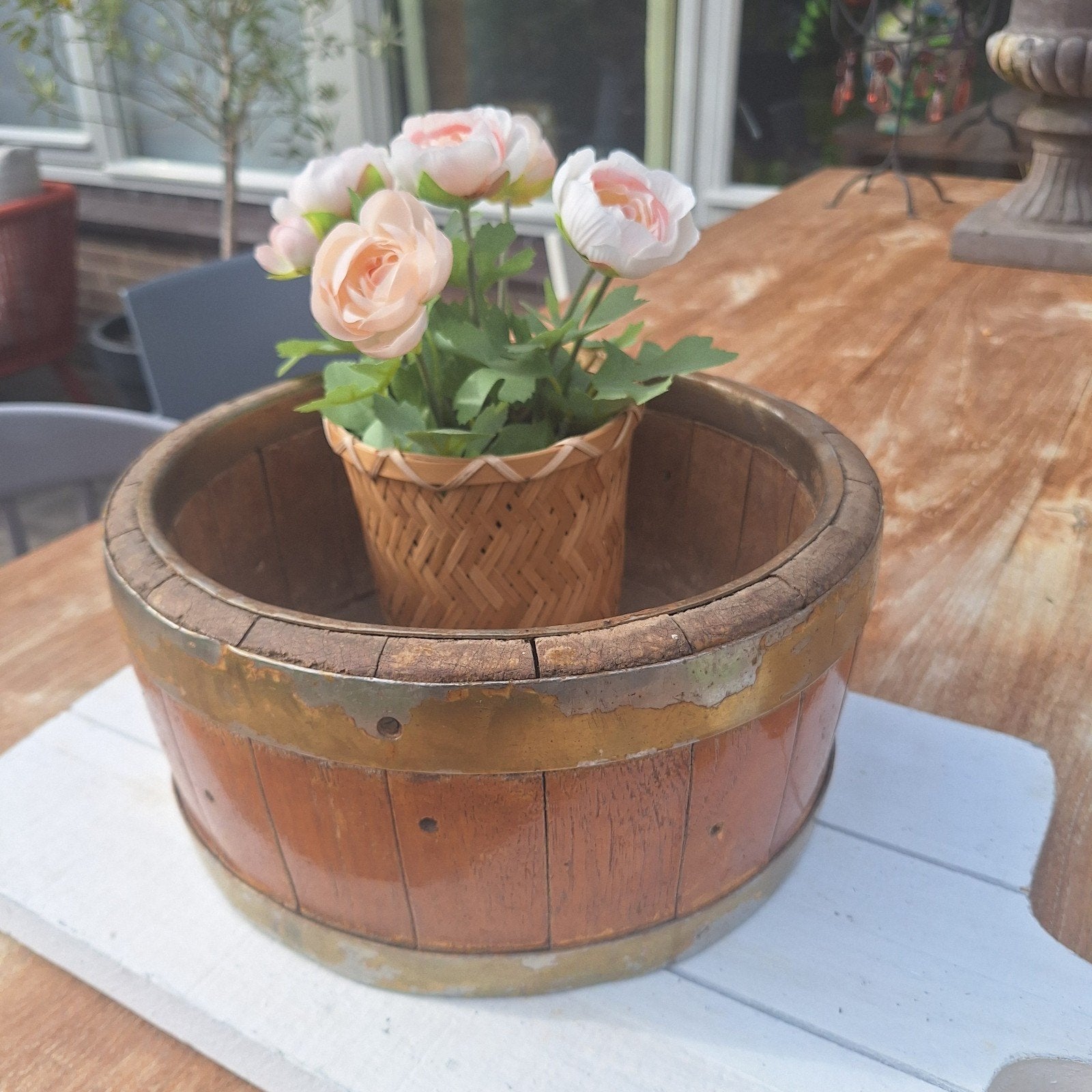 Stoer eiken kaasvat vaatje schaal - 31x16 cm, Ophalen of Verzenden