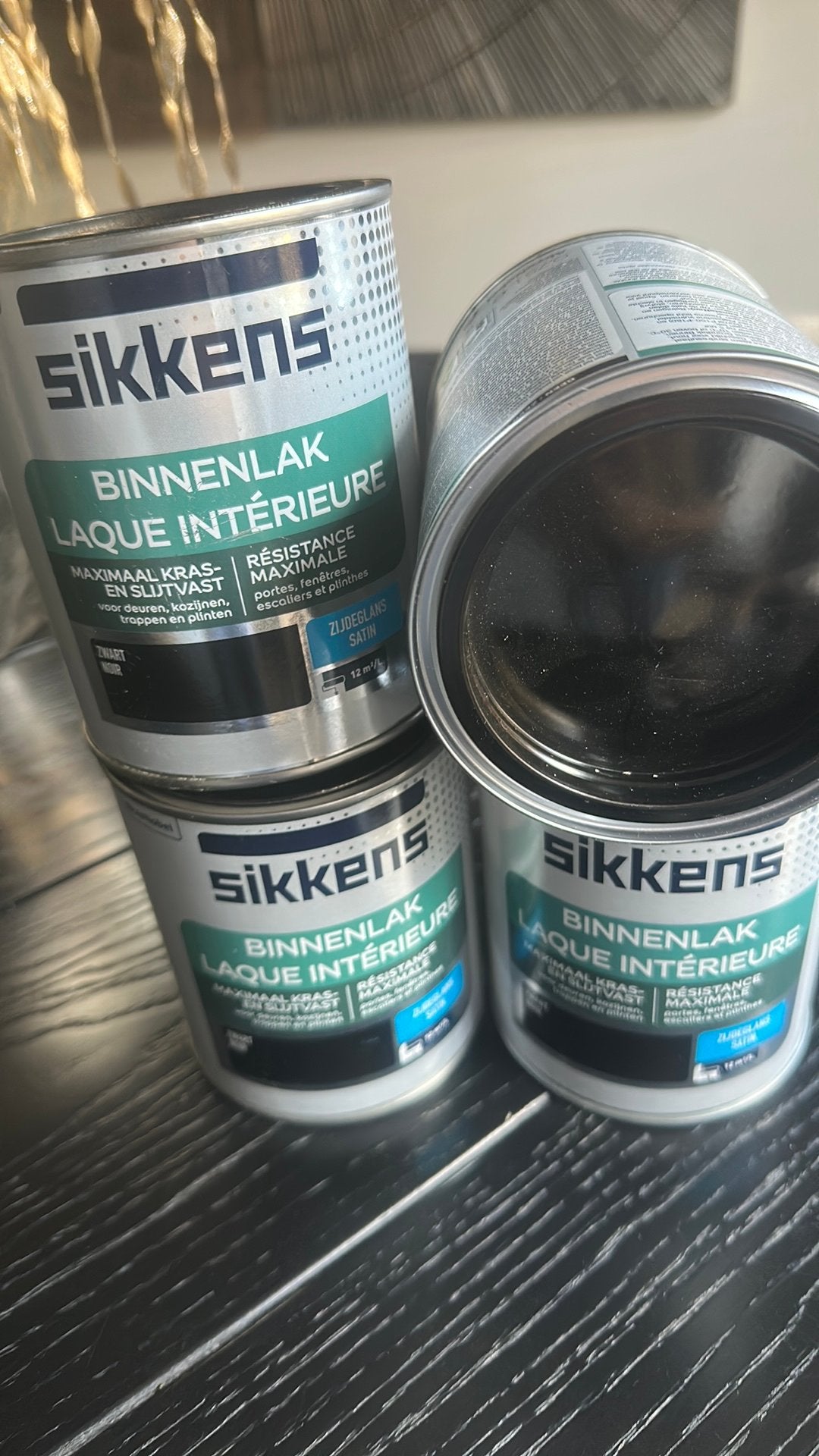 Sikkens zwart  zijdeglans. P,s 17 euro, Ophalen of Verzenden, Zo goed als nieuw, Zwart, Lak