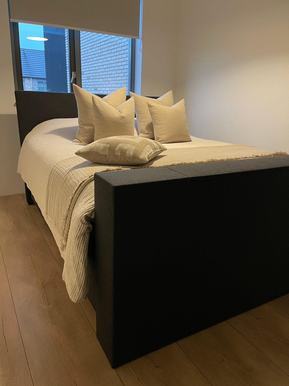 Complete Swiss sense boxspring 160x200 met TV lift, Ophalen, Gebruikt, Tweepersoons, 200 cm