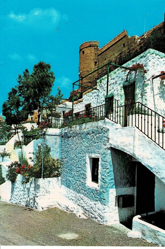Almeria, Wit dorp met kasteel in Spanje, Ophalen of Verzenden, 1960 tot 1980, Gelopen, Spanje