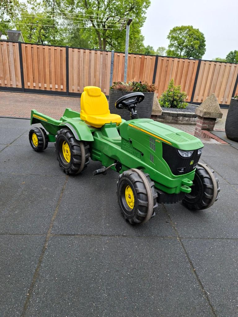 Traptrekker John Deere met aanhanger, Ophalen, Gebruikt
