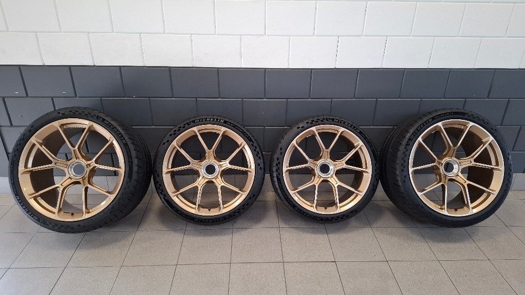 Porsche GT3 velgen met banden zo goed als nieuw & schadevrij, Ophalen, Banden en Velgen, Nieuw, 21 inch