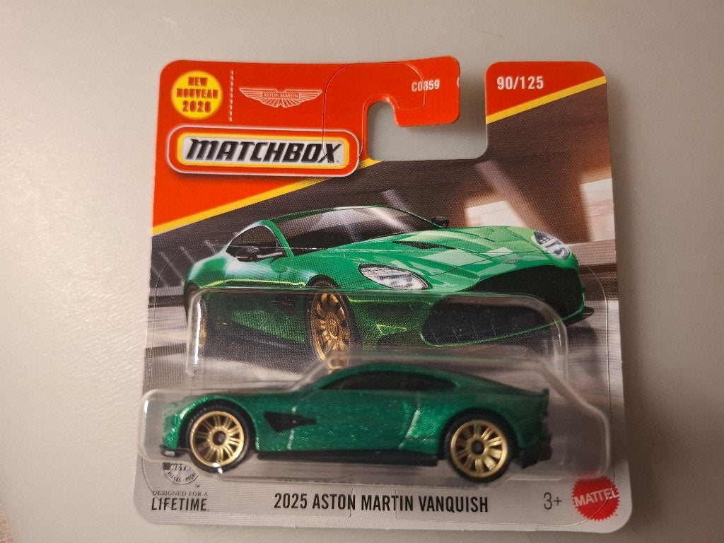 Matchbox 90 - 2025 Aston Martin Vanquish [groen] 1/60 MIB, Ophalen of Verzenden, Nieuw, Auto