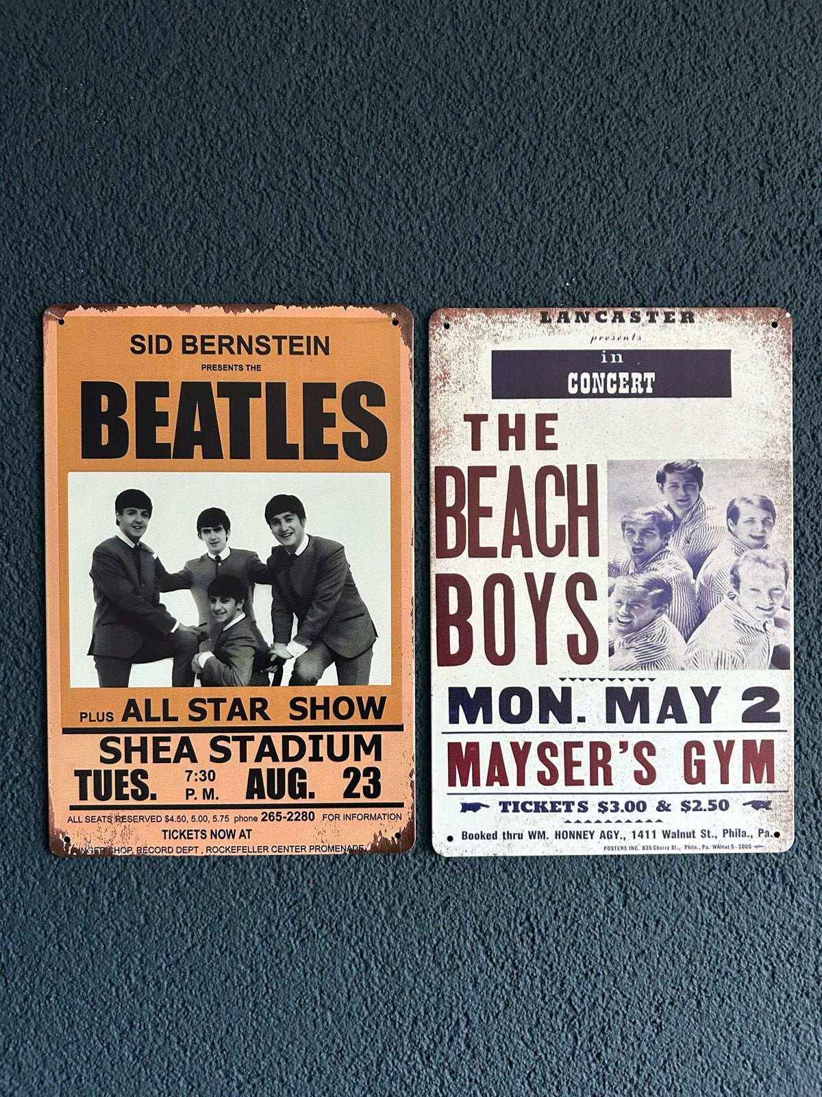 Metalen borden The Beatles & The Beach Boys 20x30 cm, Ophalen of Verzenden, Nieuw, Poster, Artwork of Schilderij