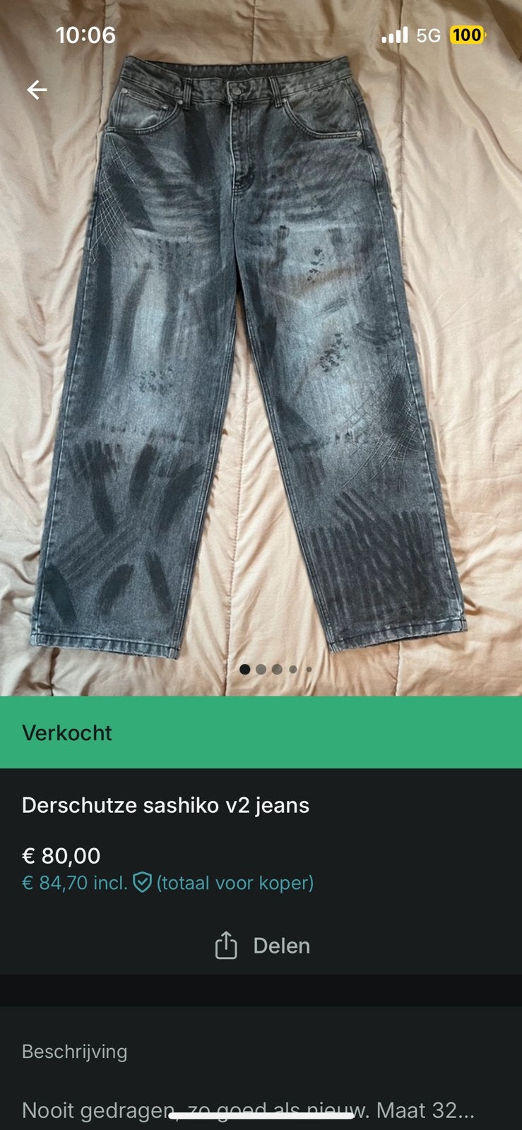 Derschutze broek Vinted theblackkhan, Ophalen of Verzenden, Zo goed als nieuw, Blauw, W28 - W29 (confectie 36)