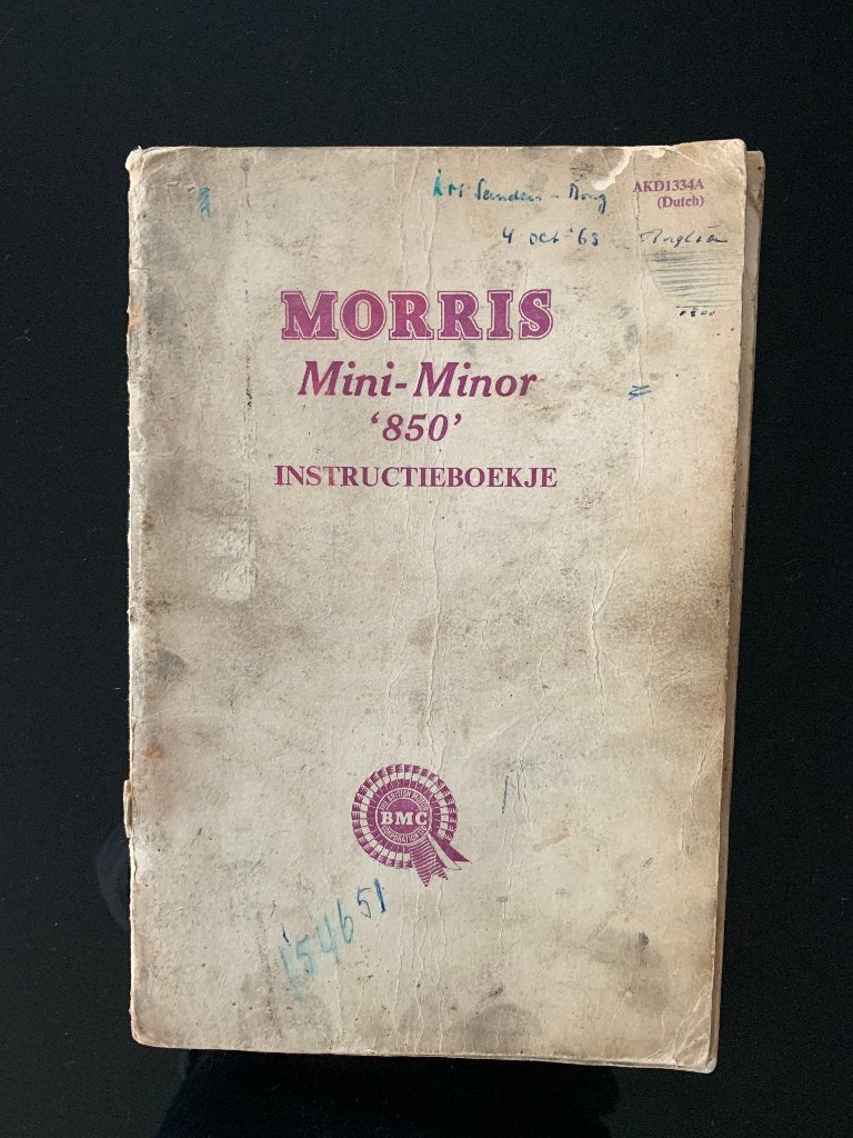 Instructieboekje morris mini minor 850, Ophalen of Verzenden