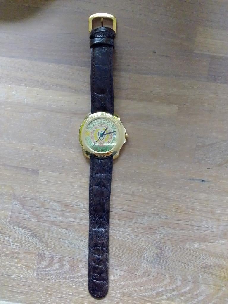 Benetton limited edition horloge Bulova, Ophalen of Verzenden, Zo goed als nieuw, Leer, Overige merken