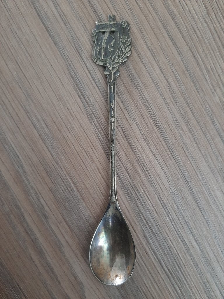 Theelepel KRO met afbeelding viool, Verzenden, Gebruikt