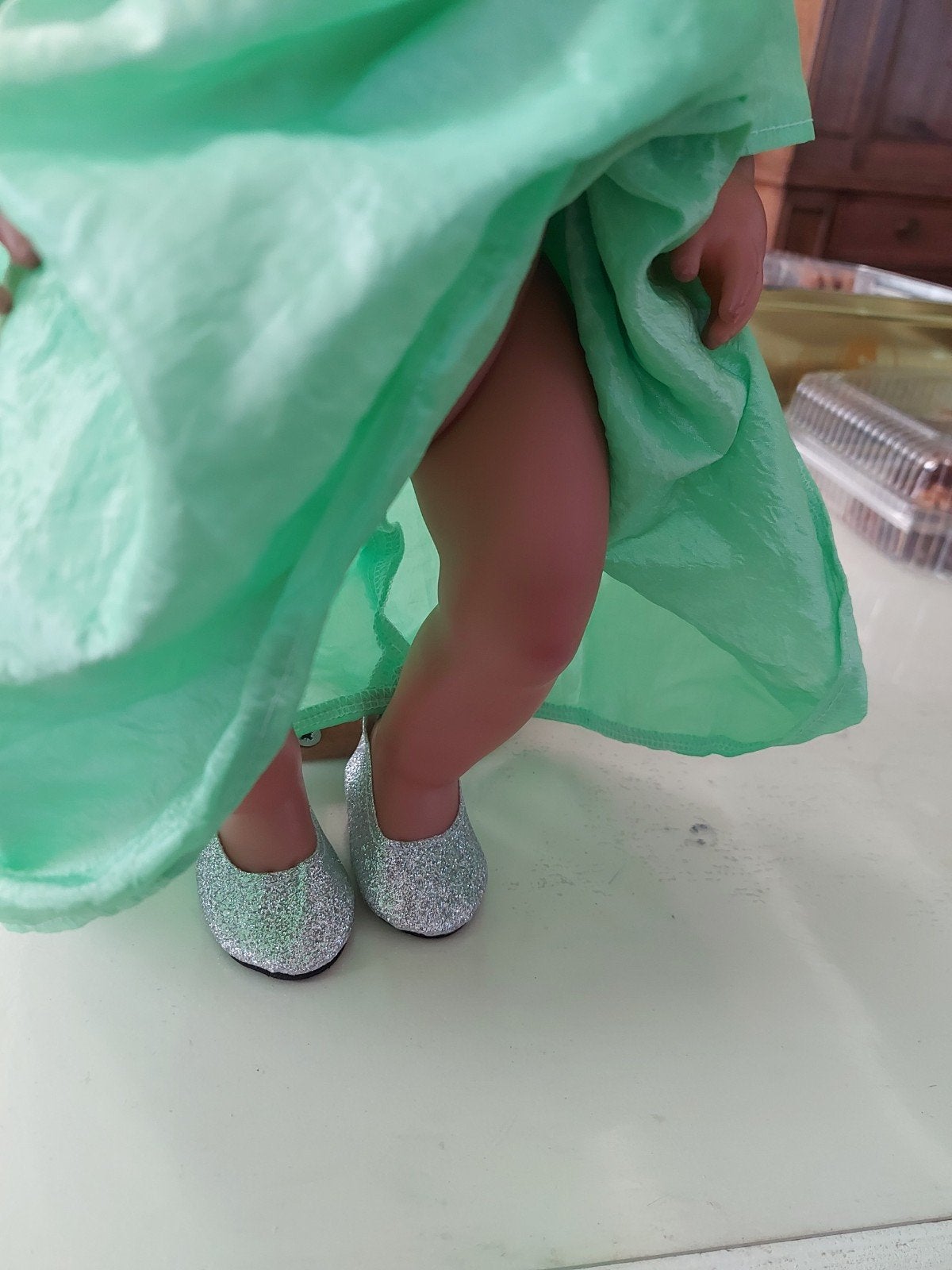 Prinses jurk glitter schoen baby born pop 43cm, Ophalen of Verzenden, Zo goed als nieuw
