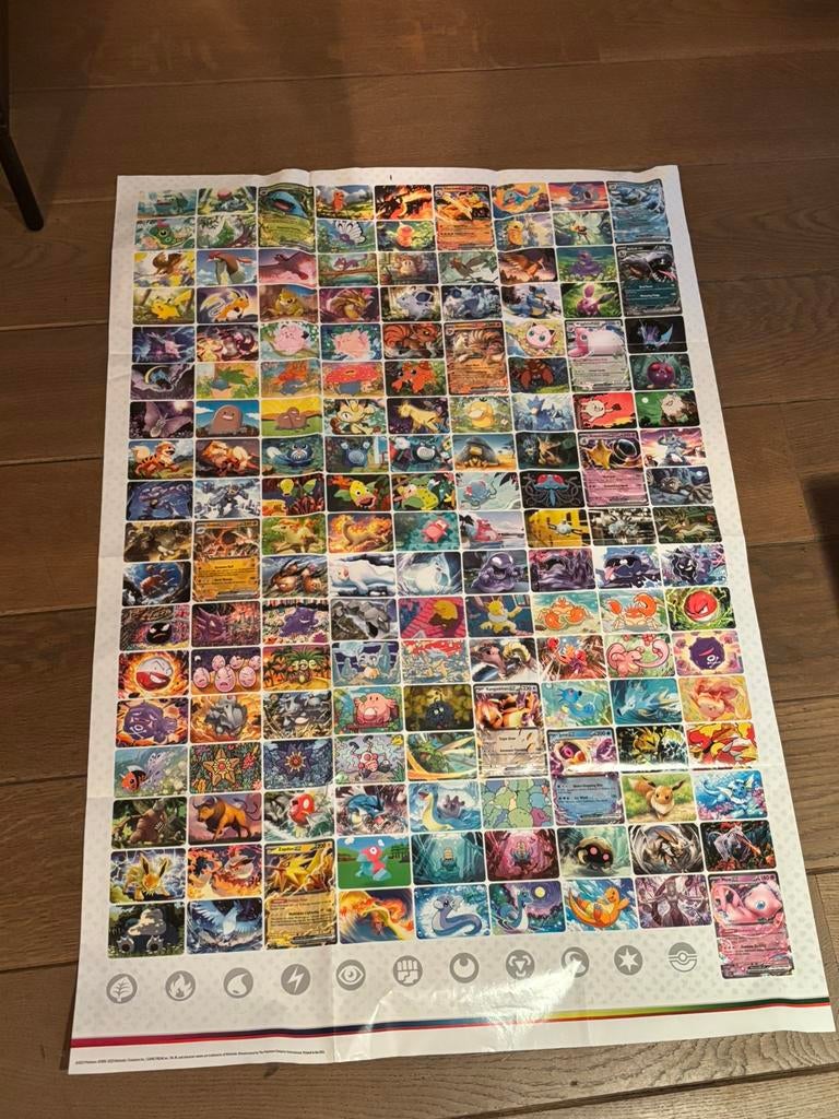 Pokemon poster, Hobby en Vrije tijd, Denksport en Puzzels, Ophalen, Minder dan 500 stukjes, Zo goed als nieuw