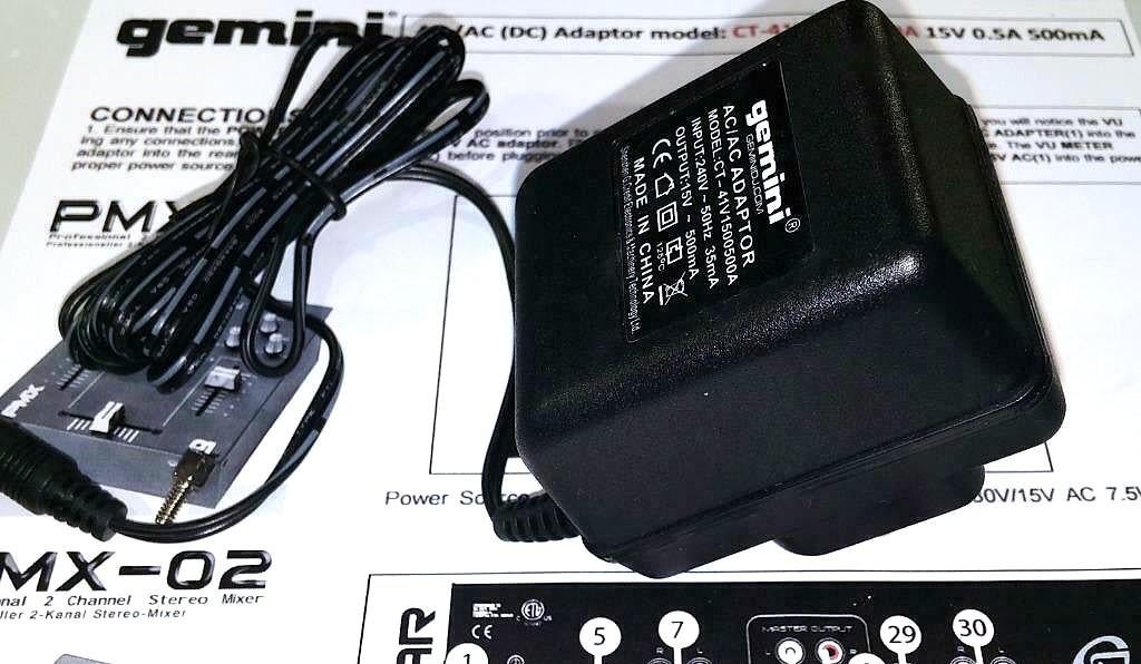 Gemini PMX CT-41V1500500A 15V 0.5A 7.5W AC ~ AC Adapter UK, Ophalen of Verzenden, Nieuw