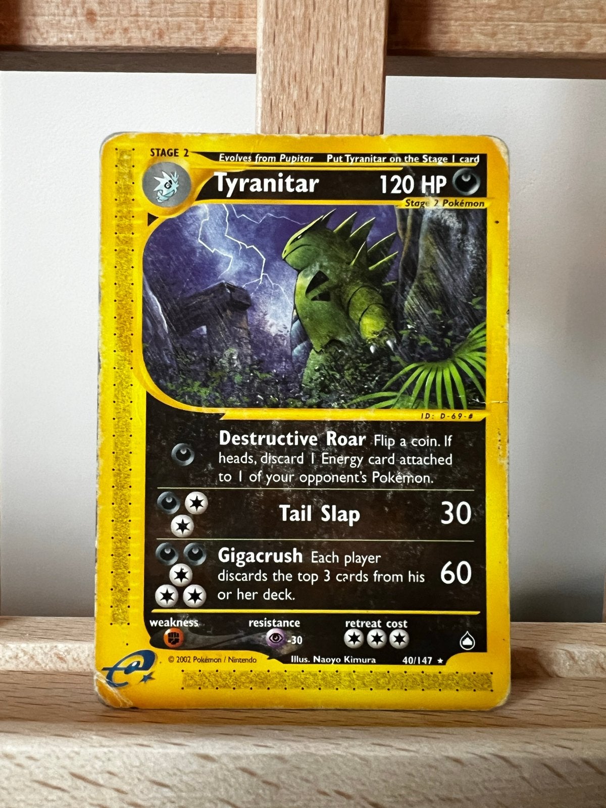 Pokémon Kaart Tyranitar 40/147 Aquapolis (2002), Ophalen of Verzenden, Gebruikt, Losse kaart