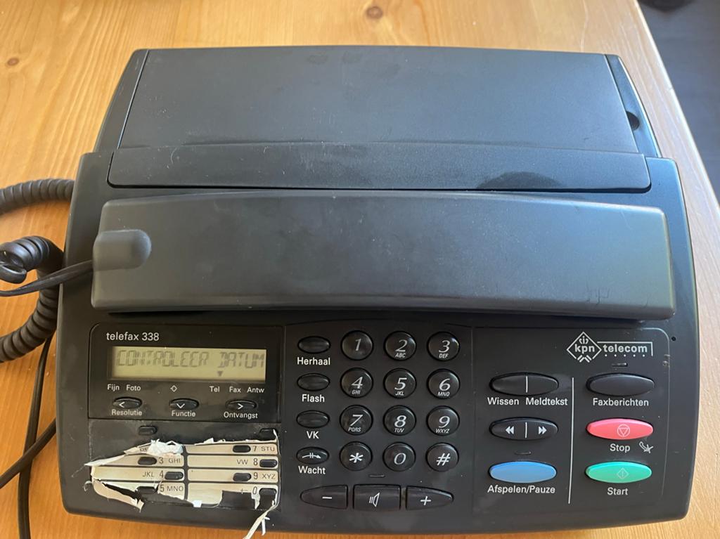 KPN Telecom Telefax 338 met handleiding en nieuwe rol, Telecommunicatie, Faxen, Ophalen of Verzenden, Gebruikt, Fax