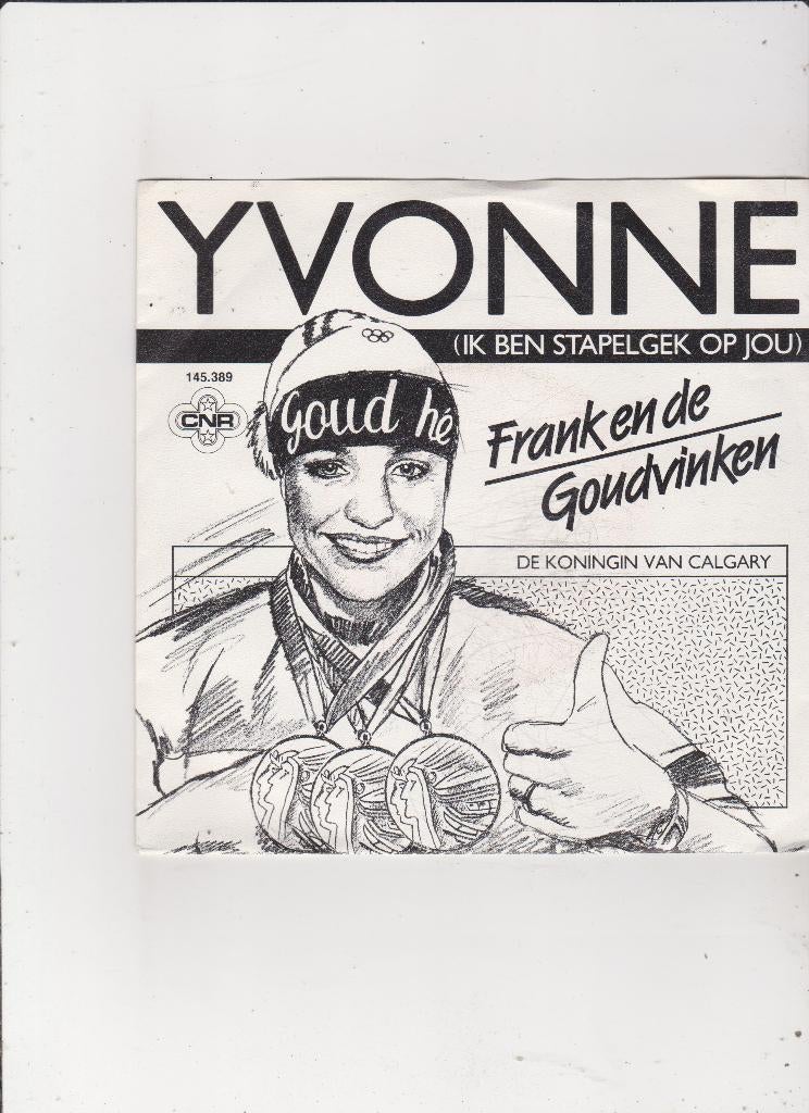 7" Single Frank & De Goudvinken- Yvonne (ik ben stapelgek op, Ophalen of Verzenden, Gebruikt, 7 inch, Nederlandstalig