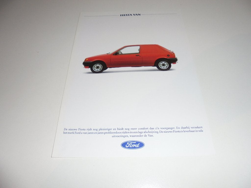 leaflet Ford Fiesta Van, Ophalen of Verzenden, Nieuw, Ford