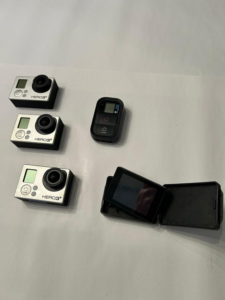 3 stuks Gopro Hero 3+ black camera’s met veel accessoires, Verzenden, Gebruikt, GoPro