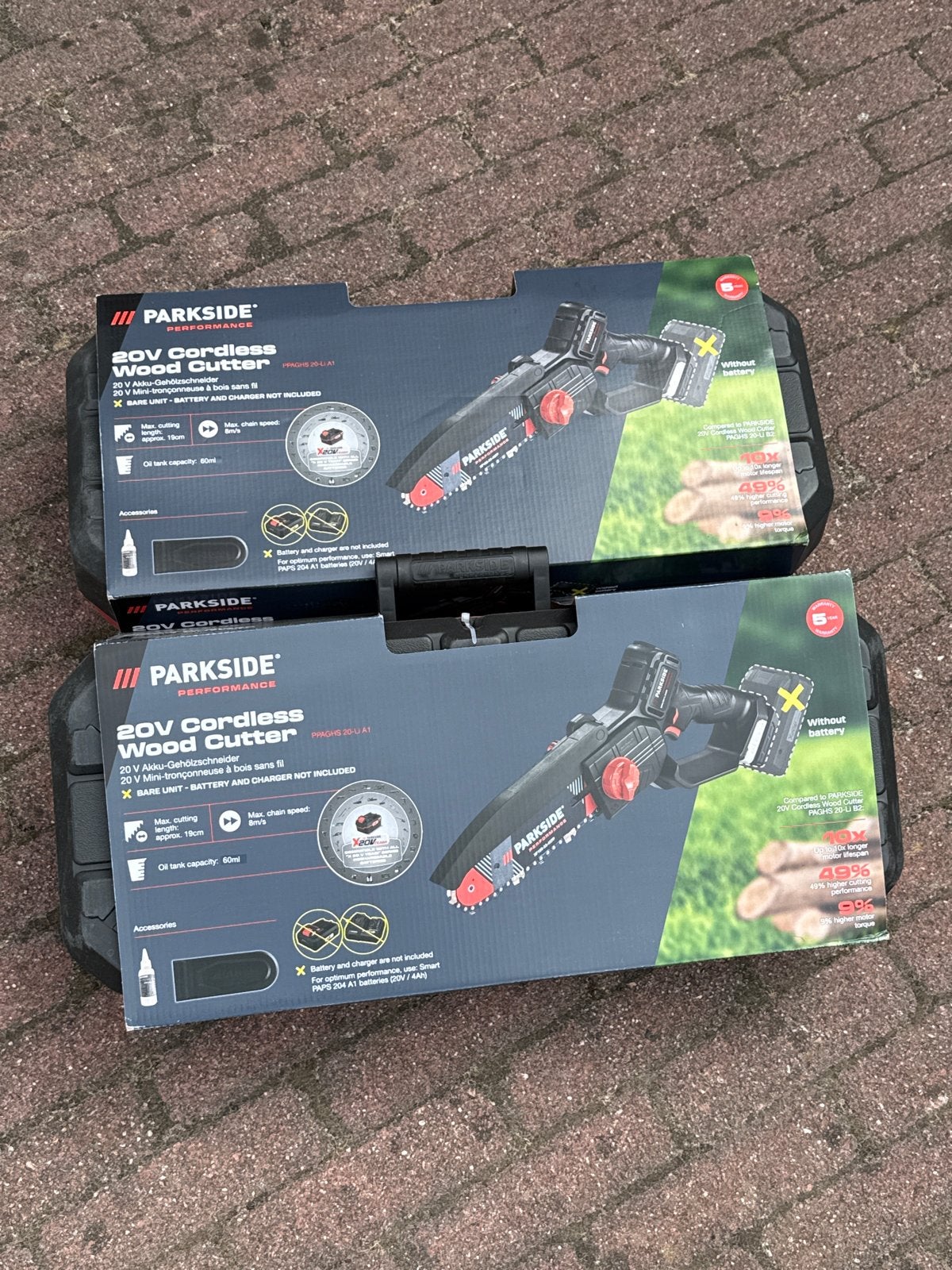 2x Nieuwe PARKSIDE Performance Kettingzaag (20V Cordless), Doe-het-zelf en Verbouw, Gereedschap | Zaagmachines, Ophalen of Verzenden