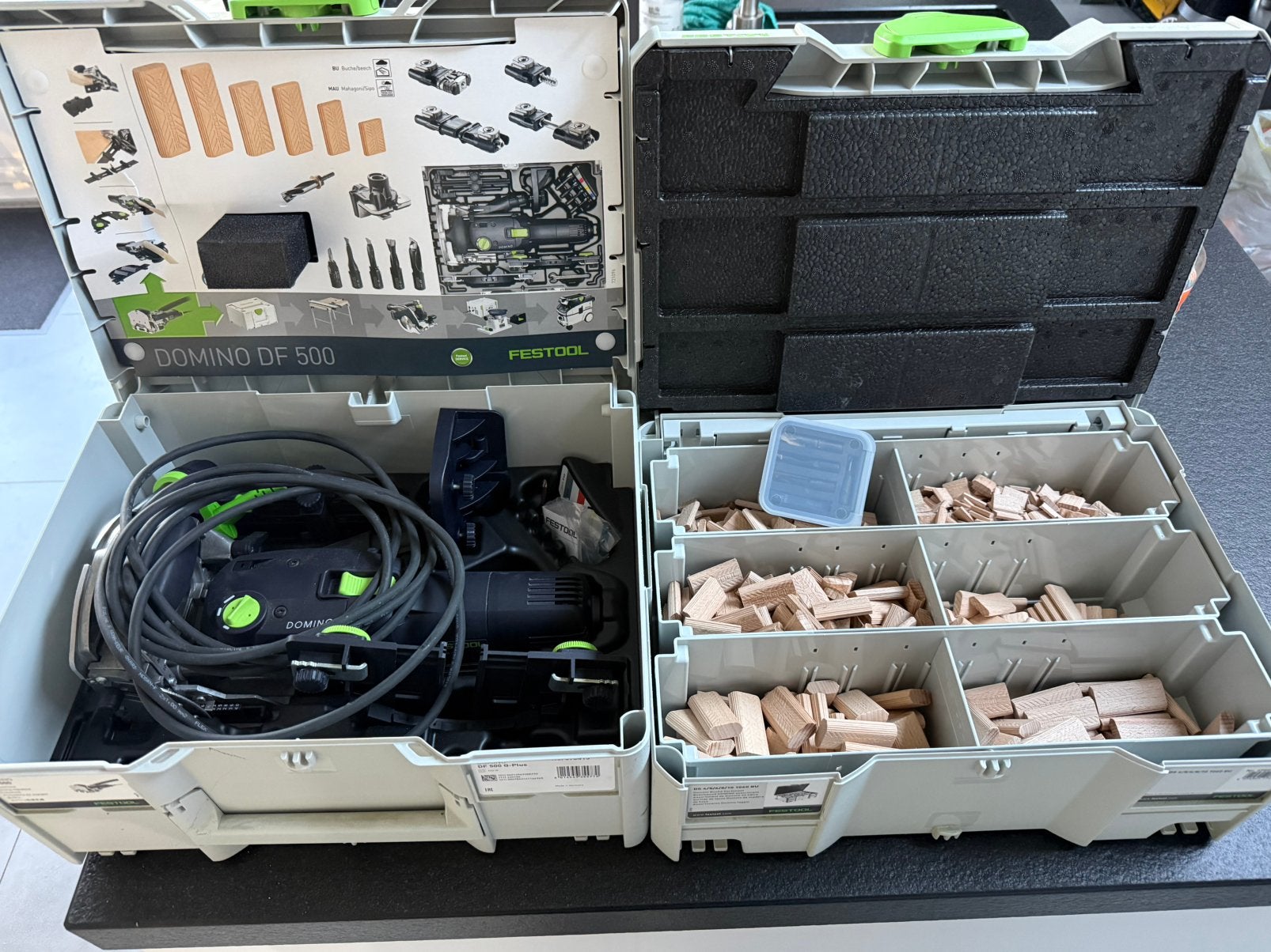 Festool Domino DF 500 Q-Plus  compleet uitgevoerd, Ophalen, Zo goed als nieuw, Elektrisch, Overige soorten