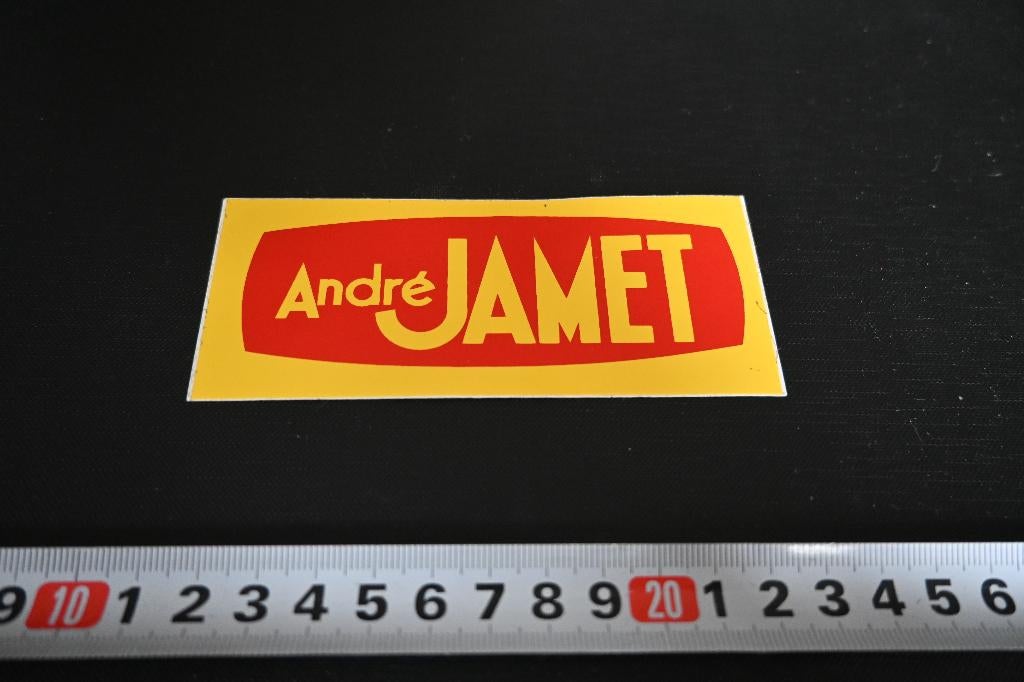 sticker André Jamet vouwwagens camping vakantie, Ophalen, Zo goed als nieuw
