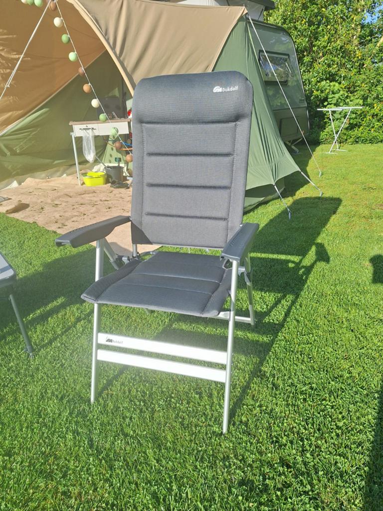 Dukdalf extra hoge campingstoel - Comfortabel en verstelbaar, Ophalen of Verzenden, Zo goed als nieuw, Campingstoel