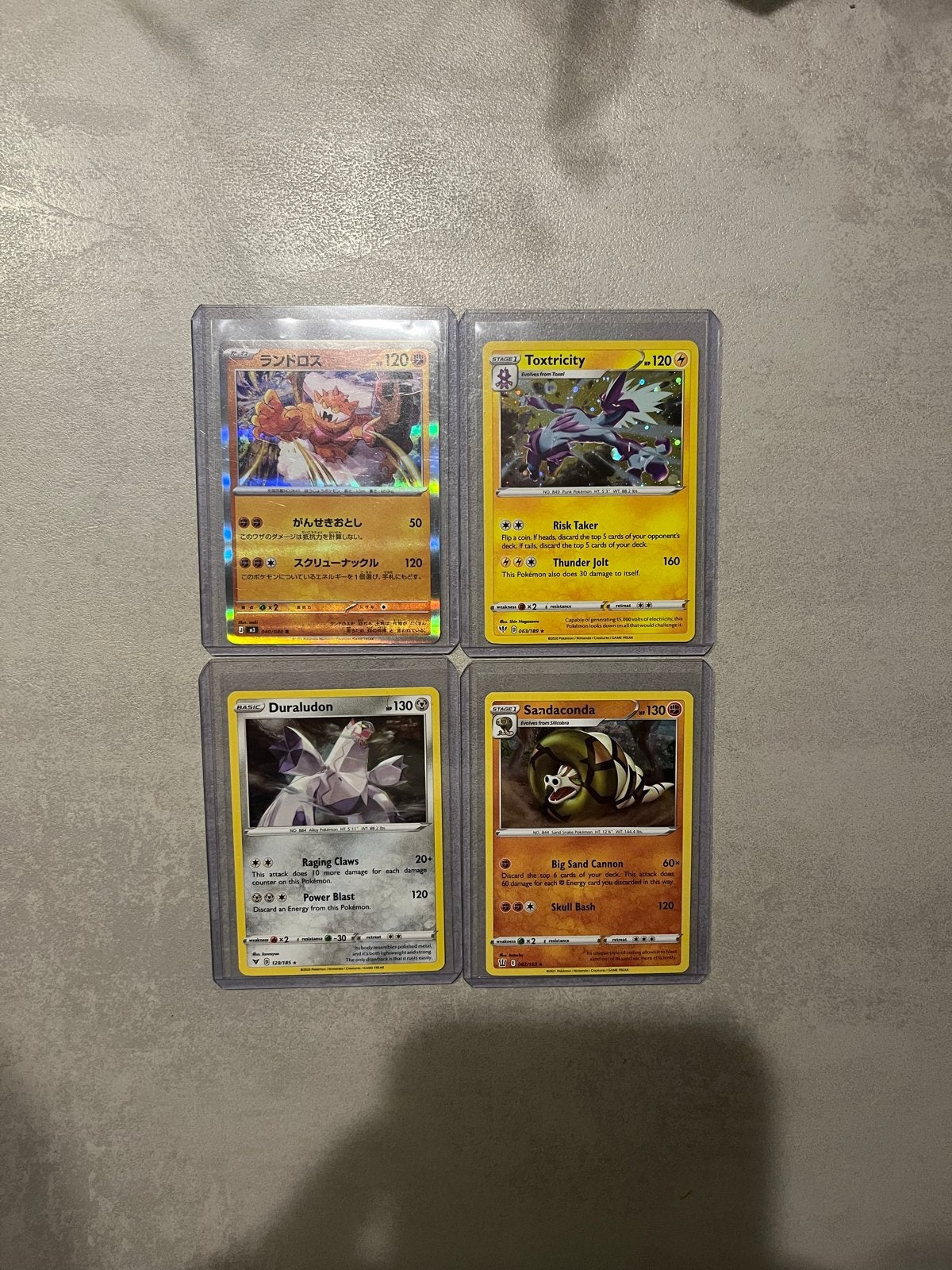 Pokémon Kaarten: Landorus, Toxtricity, Duraludon, Sandaconda, Hobby en Vrije tijd, Verzamelkaartspellen | Pokémon, Ophalen, Zo goed als nieuw