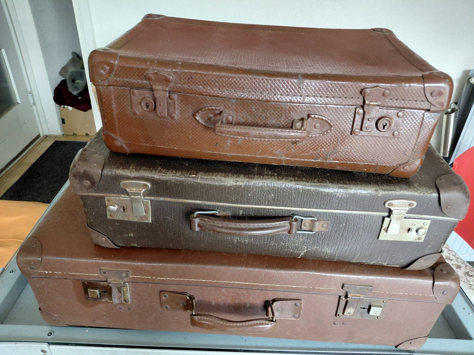 Set van 3 Vintage Koffers - Decoratie of Opslag, Ophalen