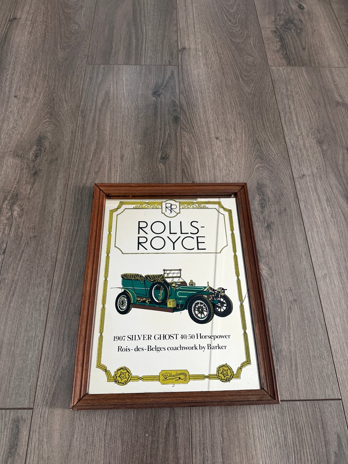 Rolls-Royce Silver Ghost 1907 ingelijste spiegel afbeelding, Ophalen of Verzenden, Gebruikt, Auto's