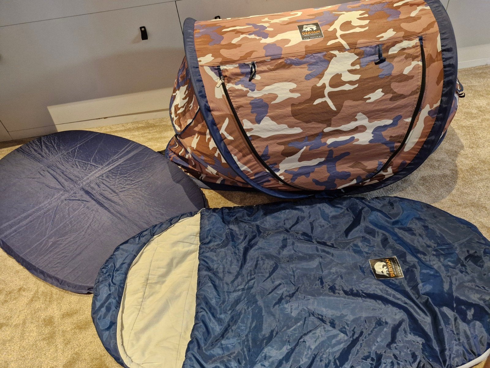 Deryan Luxe Peuter Tent - Camouflage Reisbedje, Ophalen of Verzenden, Zo goed als nieuw