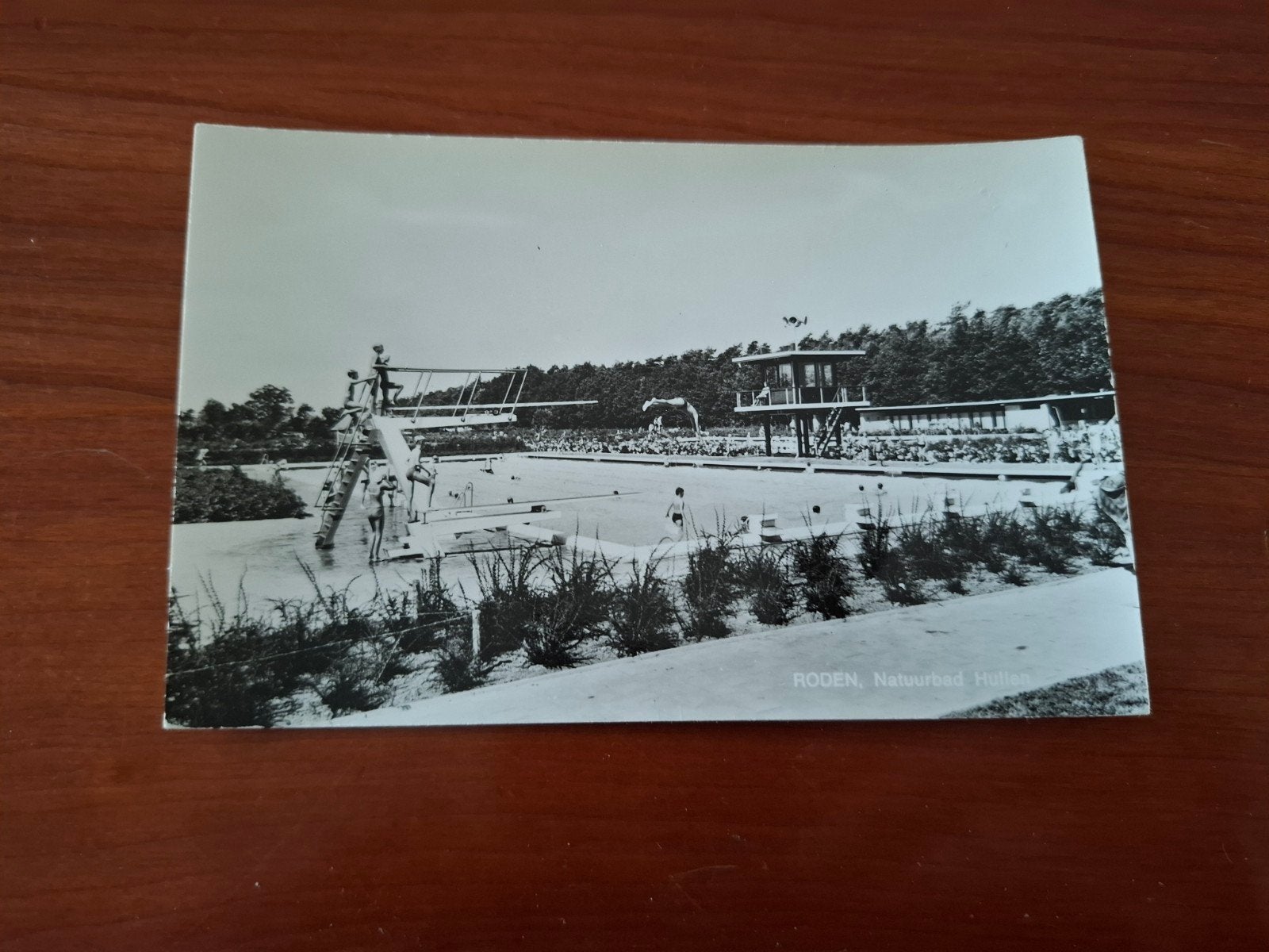 Oude foto Natuurbad Hullen Roden, jaren '80, ongelopen, Verzamelen, Ophalen of Verzenden, 1980 tot heden, Ongelopen, Drenthe