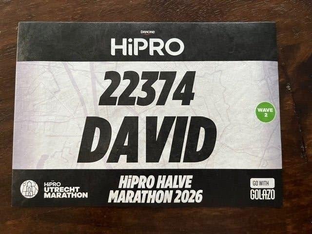 Startbewijs halve marathon Utrecht, afhalen in Houten, Eén persoon, Mei