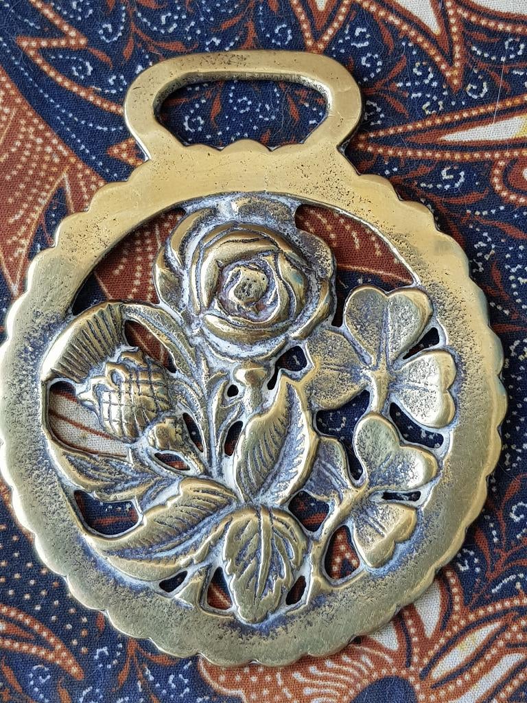 Antiek Engels kleppermannetje met Schotse roos en distel., Ophalen of Verzenden, Koper