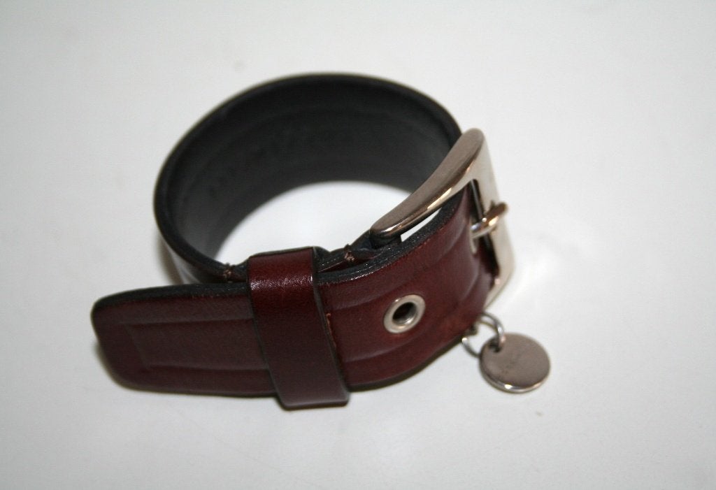 Coccinelle bruin leren armband breedte 2,5 cm lengte 23 cm, Bruin, Verzenden, Nieuw, Leer